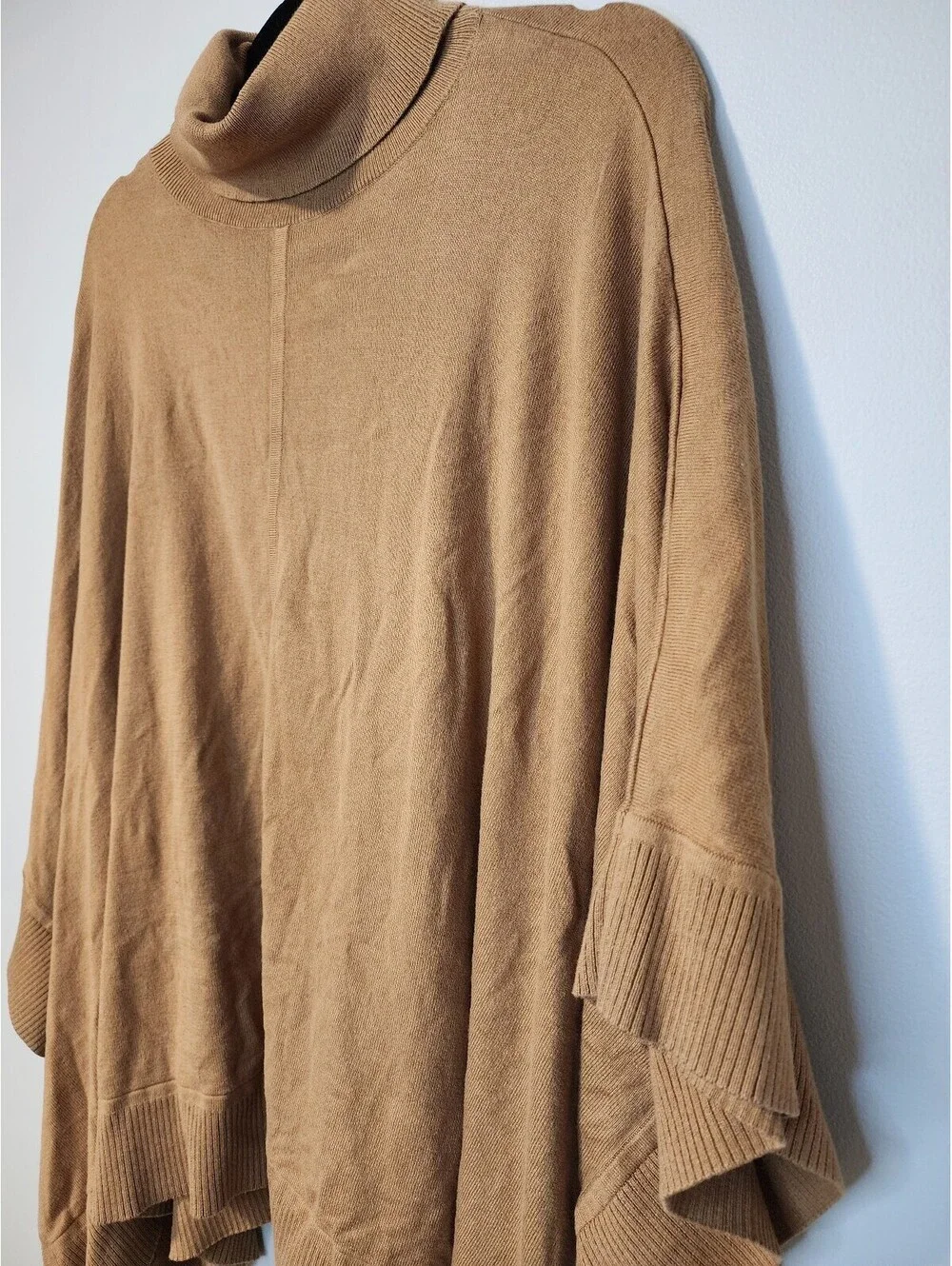 Michael Kors Camel Turtleneck Poncho Sweater S/M